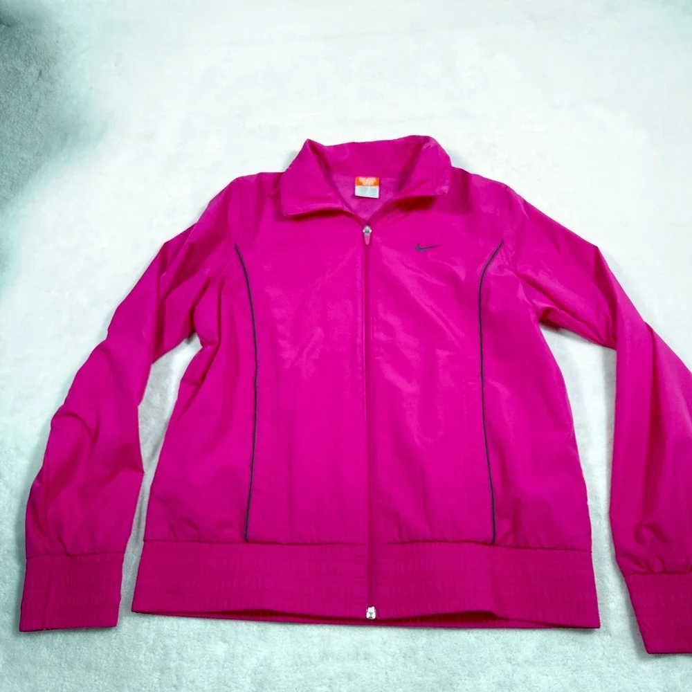 Nike Athletic Dept Girls Pink Windbreaker‎ Track Jacket Full Zip 370902-674 L
